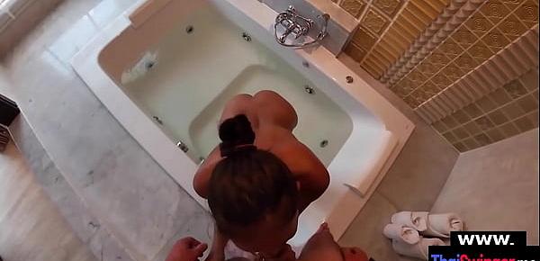  Real amateur Thai wife seduces her hubby for a quickie